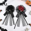 Theme Party Hair Decorations Rose Bow Clip, Lace Pearl Hairpin, Lolita Gothic Bowknot Retro Wedding Pieces Hairpin for Women Bride Cosplay Birthday