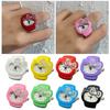 Cartoon Cat Finger Ring Watch Rhinestone Bowknot Elastic Stainless Steel Band Women Watch Finger Ring Birthday Gift Fashion Accessories