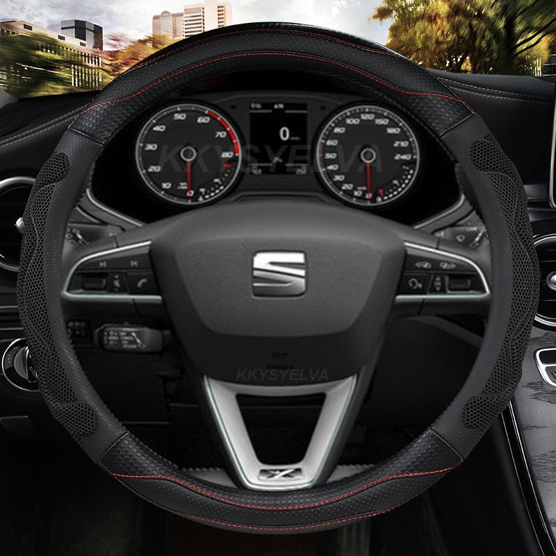 Car Steering Wheel Cover Microfiber Leather