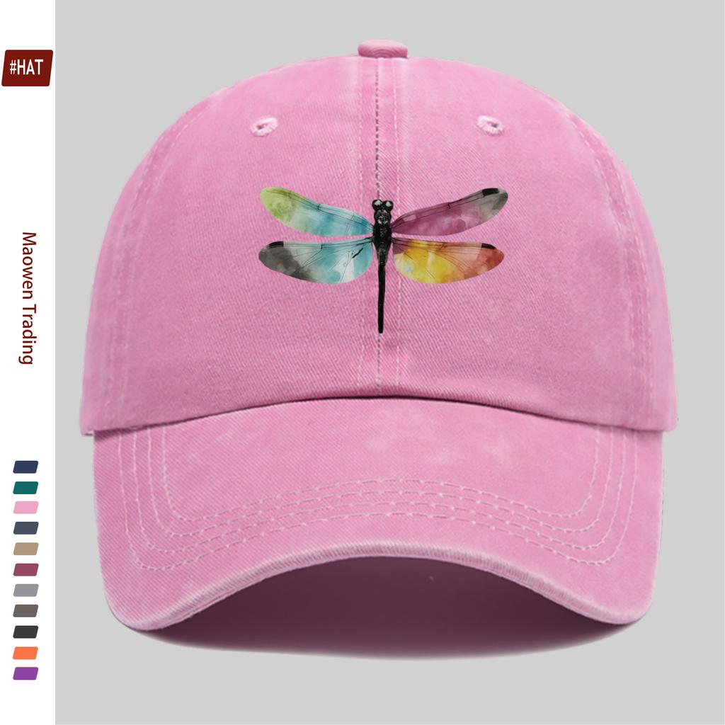 PC Niedliche Libellen-Print Baseballkappe Sexy Design Sonnenhut Bequem und Leicht Trucker Dekorativer Hut mit Verstellbarem S