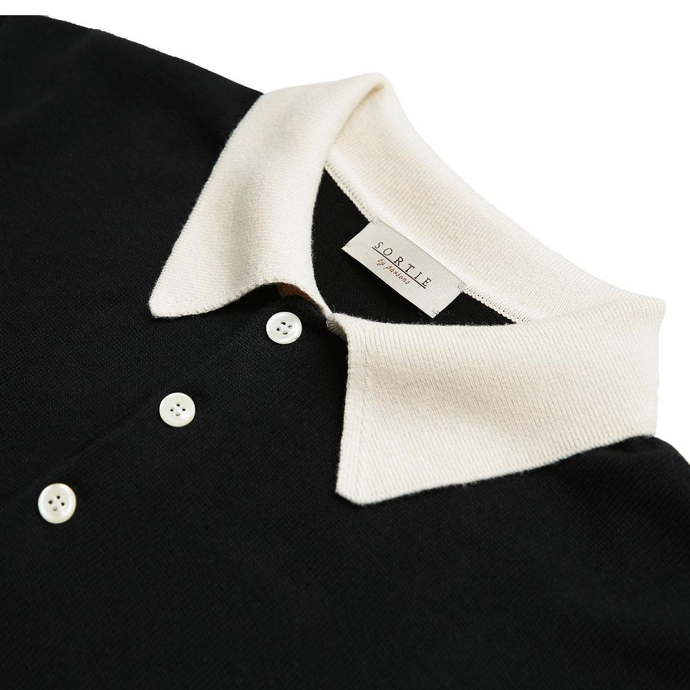 Solti Combination Polo Knit (Black)
