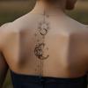 Minimalist Lines Star Moon Waist And Abdomen Tattoo Sticker Waterproof And Long-Lasting Women High-End Tattoo Sticker