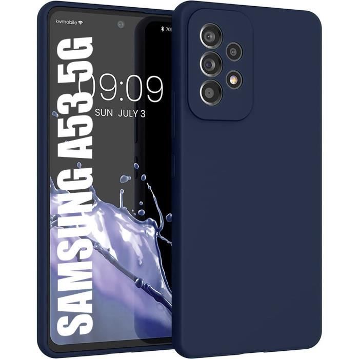Coque de Protection - BOOLING - pour Samsung Galaxy A53 5G - Souple - Silicone Gel - Bleu Marine