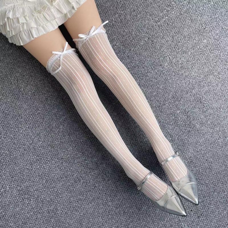 Ealstic Sexy Stockings For Women Black Line Print Stay Up Tights Thigh High Stockings Sexy Lingerie Nude Mesh Pantyhose Hosiery