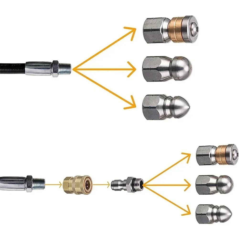 4PC Nozzle Set High Pressure Nozzle For Cleaning Tasks User-Friendly Installation Cleaning Tool For Home Maintenance