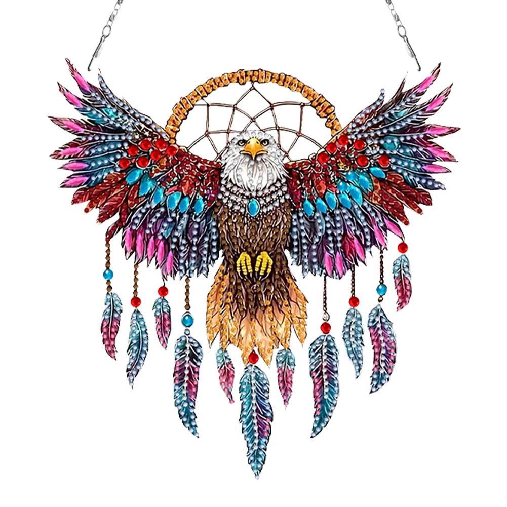 Wing Dream Catcher 5D DIY Diamond Painting Dots Pendant DIY Diamond Art Pendant Kit Diamond Painting Ornaments for Art Crafts