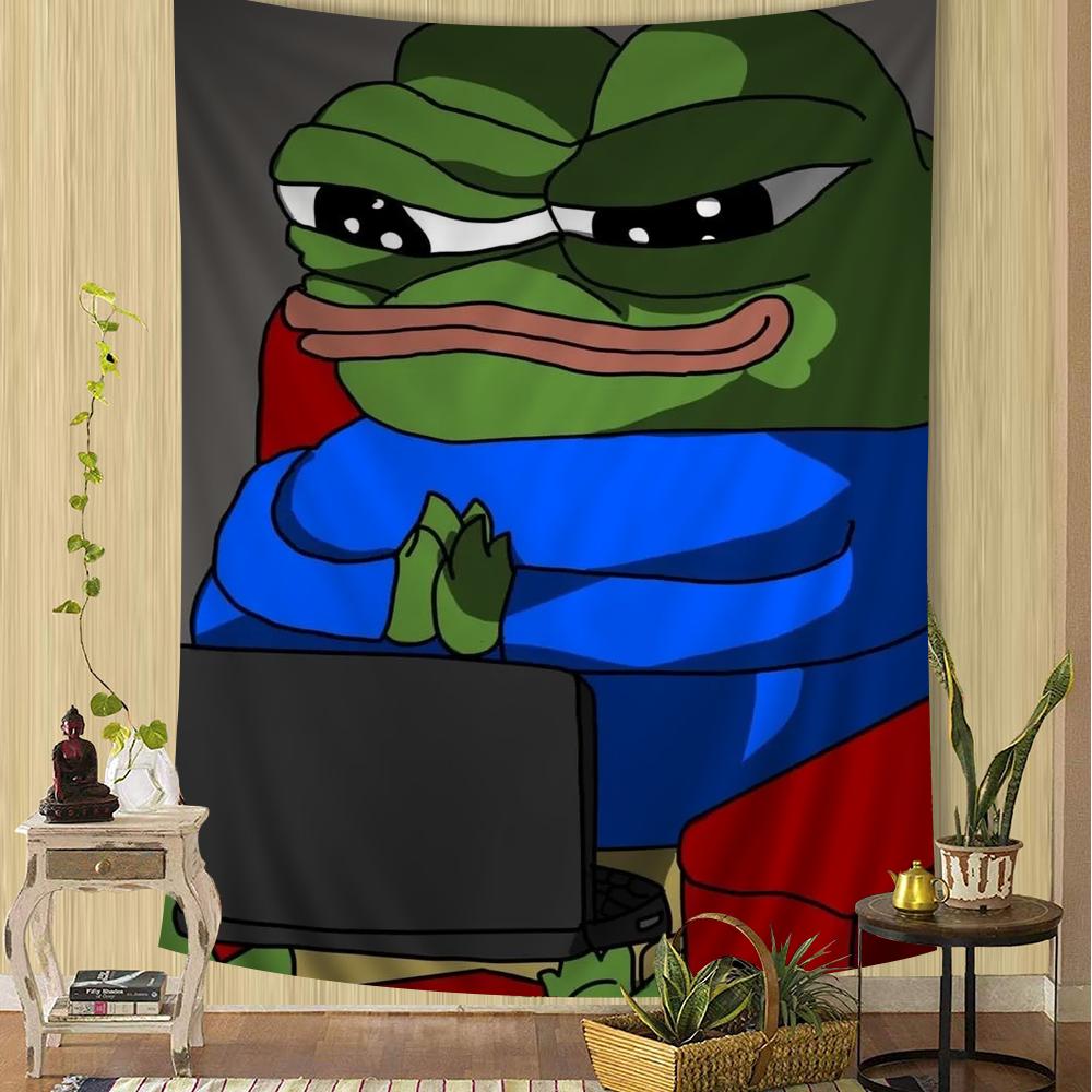 Sad PPepe the Frog Hanging Bohemian Tapestry Hanging Tarot Hippie Wall Rugs Dorm Japanese Tapestry