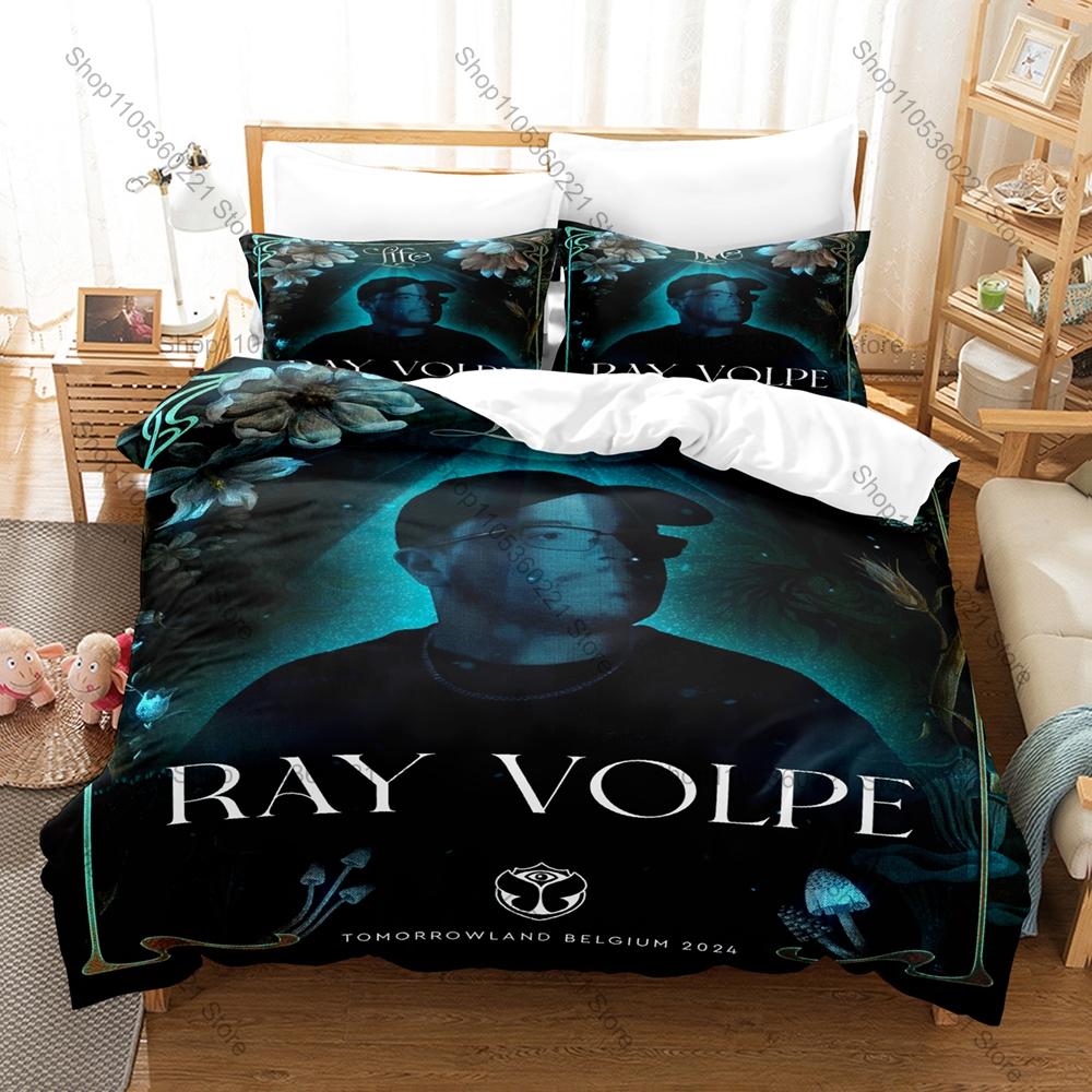 RAY VOLPE Themed Duvet Cover + 2 Pillowcases Electronic Music Design Cozy Bedding for Home & Dorm