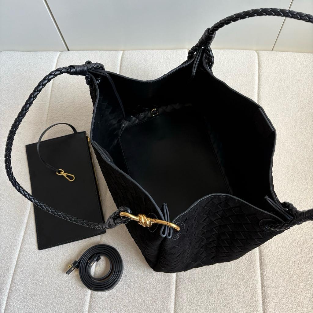 Cross-border First-layer Matte Cowhide Woven Parachute Bag Autumn and Winter Portable Bucket Bag Versatile Shoulder Messenger Women's Bag