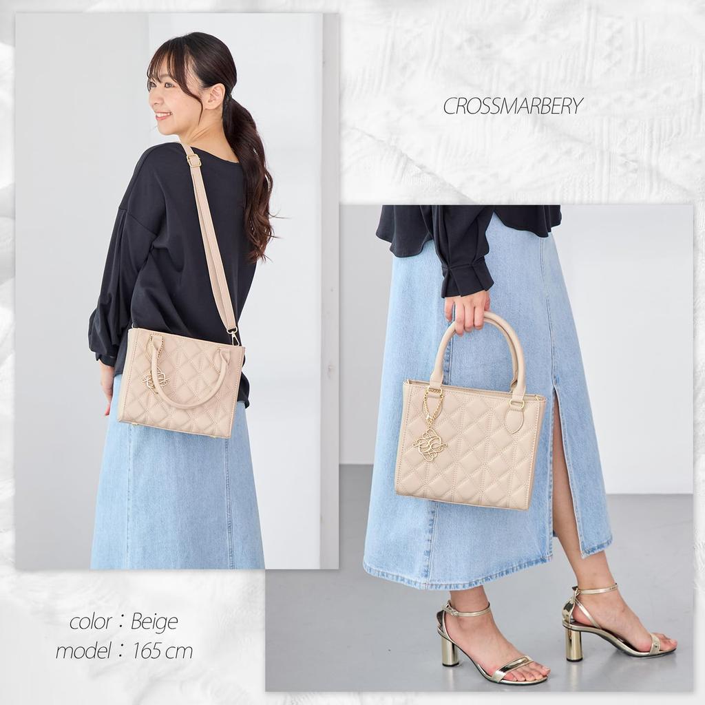 Crossmarberry Mini Tote Bag for Shoulder Faux Synthetic Beige Women, Small, Zippered, Bag, Cute, Stylish, Leather, Adult, Standing, Commuting, Casual,