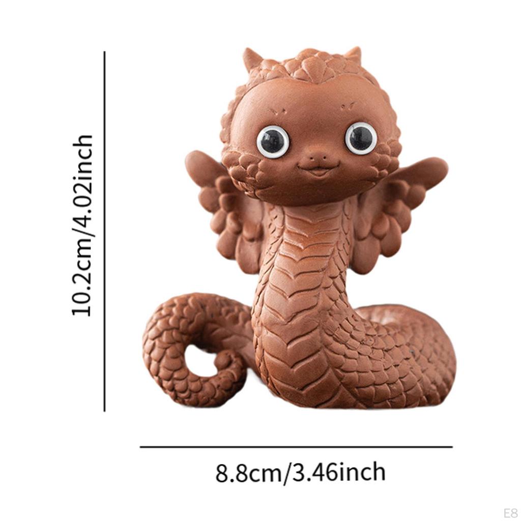 Snake Statue Tea Pet Collection Trays Accessories Animal Sculpture Ceramic Ornament for Tearoom