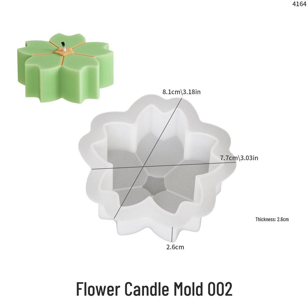 Poppy DIY Epoxy Resin Clover & Petal Candle Silicone Mold