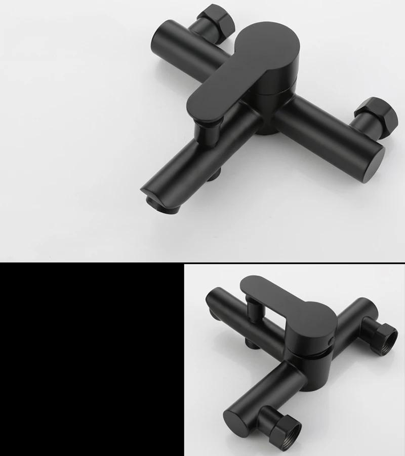 304 Stainless Steel Bathroom Faucet Shower Black Silver Faucet Wall Mounted Bathtub Shower Mixer Tap Shower Faucet Mixer Taps