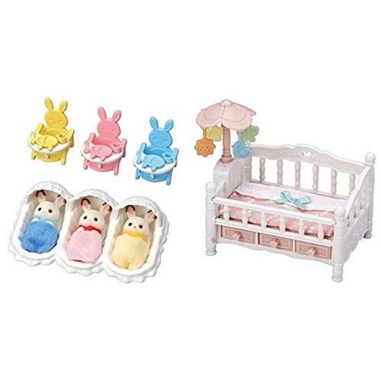 Sylvanian Families DollFurniture Set Chocolat Rabbit Triplet Care Se-204 Furniture Spinning Merry Baby Bed Ca-218Set Purchase
