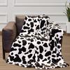 Cute cow printed blanket, digitally printed flannel milk pattern blanket, summer air conditioner soft blanket