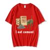 I Eat CeUnisext Cat Funny Meme Print Short Sleeve T Shirts Fashion Vintage Loose Causal Unisex and Womens Clothing Cotton