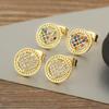 Nidin New Classic Design Heart Shape Heart Crystal Zircon Stud Earrings For Women Female Birthday Party Ear Jewelry Fine Gifts