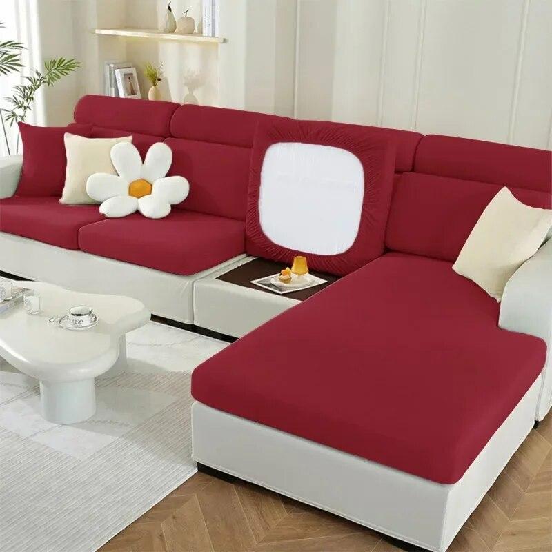 Solid Spandex Sofa Sectional Covers Elastic Breathable Sofa Cushion Cover for Living Room Chaise Longue Sofa Slipcover Home Pets