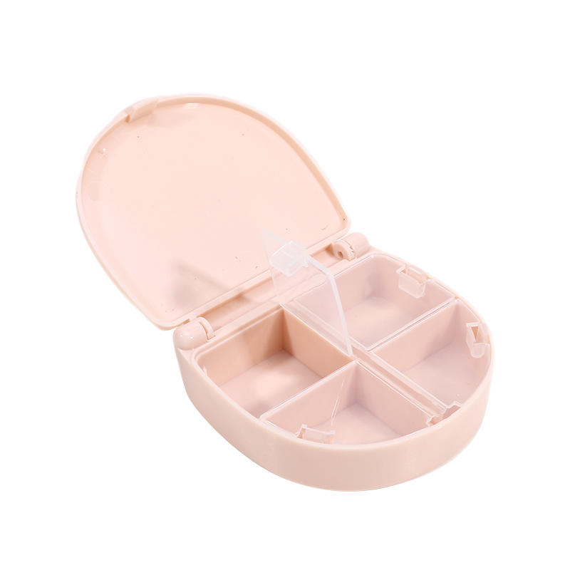 Portable Mini 4-Panel Small Medicine Box For Travel Suitable For Pills Supplements Portable Storage Box 4-Panel Multi-Color Fashionable Medicine Box