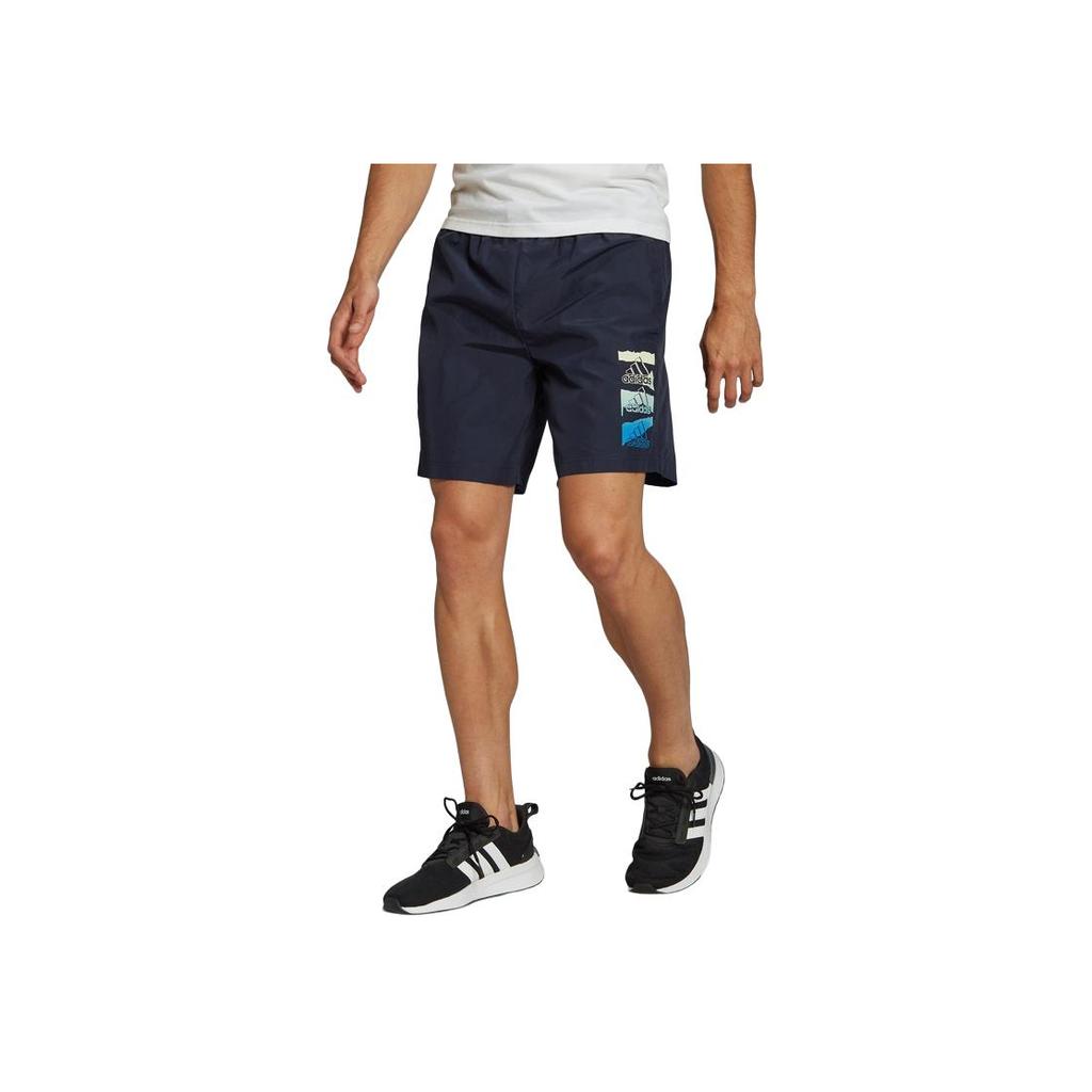 Adidas Solid Color Logo Casual Shorts Men Bottoms Ink-Blue HE4307