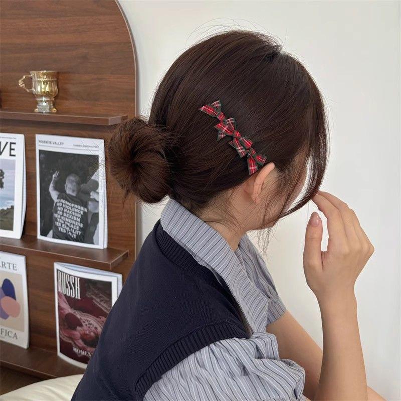 Plaid Bow Ballet Style Hair Clip - Autumn/Winter/Christmas/New Year