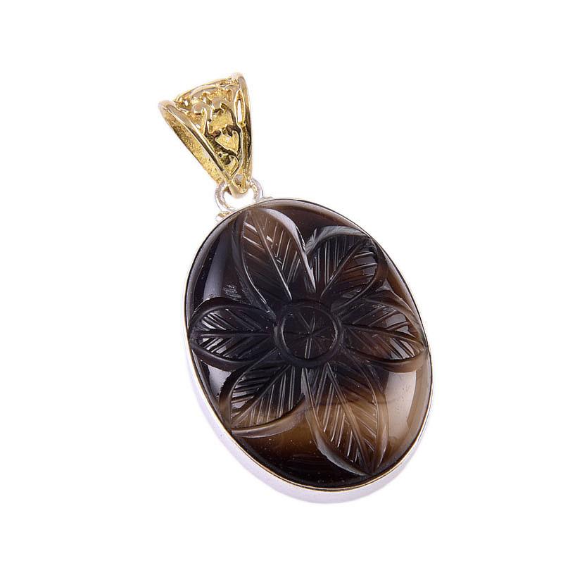 Natural Montana Agate Gemstone 925 Solid Sterling Silver Jewelry Pendant 2" e5E09