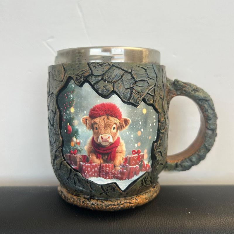 Bigfoot Forest Fire Mug 3d Retro Coffee Cup Artificial Nature Tree Art Cup Hiking Camping Enthusiast Gift Home Kitchen Accessor