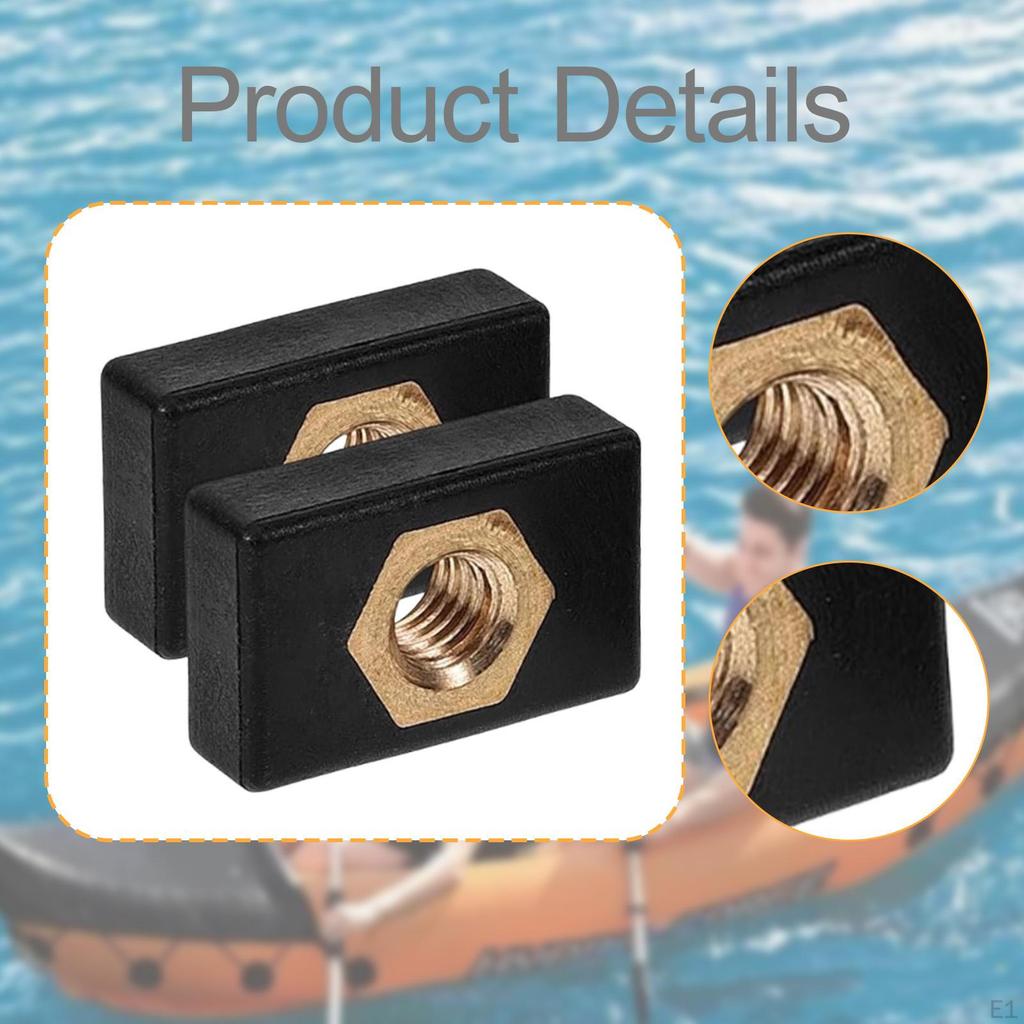 2Pcs Slide Rail Nut Fishing Rod Holder Mounting Base Side Mount Kayak Pole Track