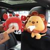 Cartoon Animal Car Tissue Box Creative Short Plush Armrest Tissue Box Car Seat Back Hanging Tissue Holder Cute Car Accessories