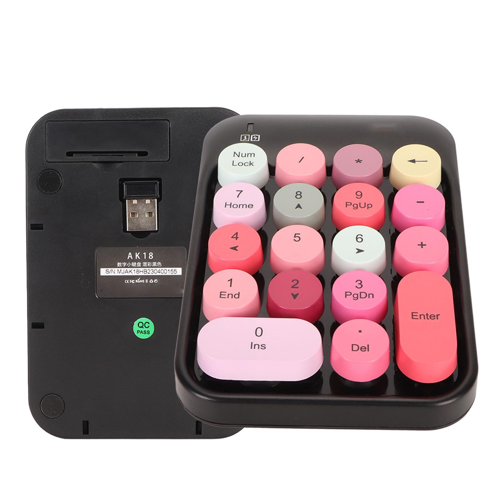 

Беспроводная цифровая клавиатура 2.4G 18 клавиш с низким уровнем шума, ретро-круглая клавиша, мини-цифровая клавиатура для компьютера