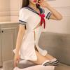 Sexy Straps Seductive High Slit Student Outfit Hollow Pure Bed Uniform Suit
