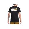 Nike Alphabet Pattern Print Straight Round Neck Pullover Short Sleeve T-Shirt Men Tops Black FJ2355-010