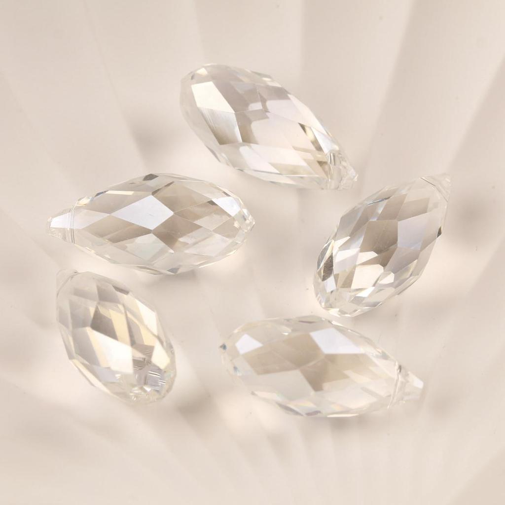 10pcs Teardrop Faceted Crystal Glass Beads Loose 12x25mm Drilled Pendant Drops  Crafts Beads for DIY Jewelry Making  Accessories