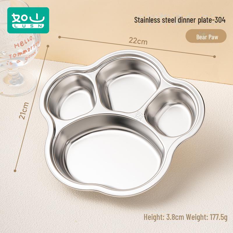 

Разделенная обеденная тарелка Rushan из нержавеющей стали 316L для мальчиков и девочек - пищевая, безопасная для детей посуда