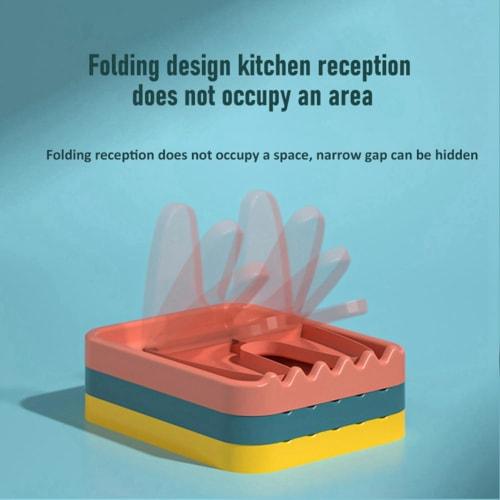 Roisin Foldable Pot Lid Spoon Rack Pan Cover Shelf Dish Storage Rack Kitchen Organizer 3 Pieces