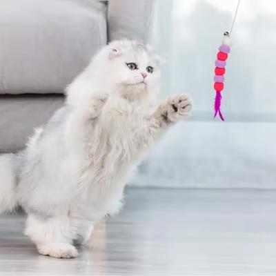 Funny Cat Teaser Interactive Toy Rod with Bell and Feather Toys for Cats Teaser Interactive Toy Rod Pet Cats Toys Stick