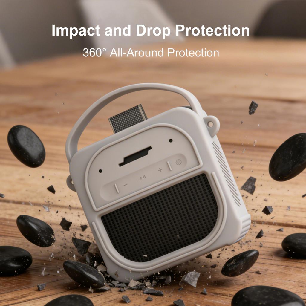 Protective Silicone Cover for Bose SoundLink Micro 2nd BT Speaker Portable Travel Case Adjustable Shoulder Strap Dustproof