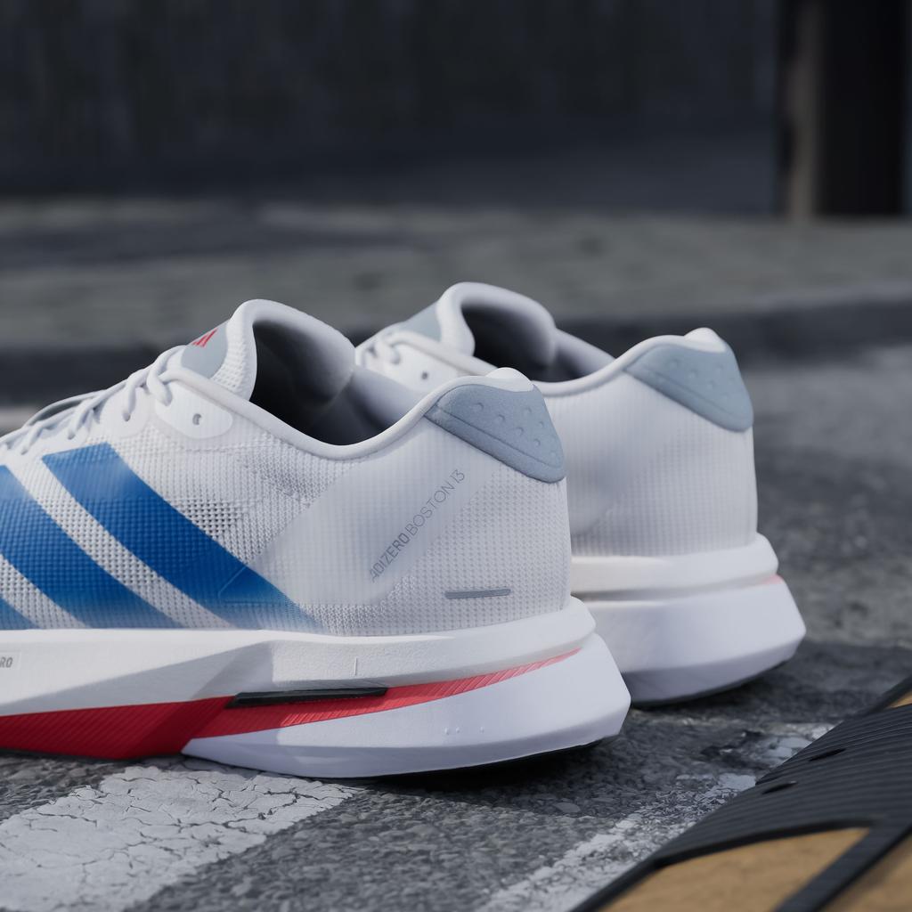 adidas Adizero Boston 13 Support Low Top Running Shoes Men's White Blu