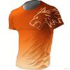 T-shirts for Men Fitness Sportswear 2026 Summer Vintage Men's 3d Printed Quick-Drying Gradient T-shirt Animal Wolf Short Sleeve