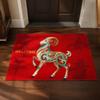 Blessing Words 2027 New Year Anti Slip Mat Cartoon Sheep Door Mat  Floor Protection