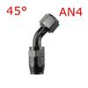 Universal AN4/AN6/AN8/AN10/AN12 Straight 0°/45°/90°/120° Degree Oil Fuel Swivel Hose End Fitting CPE Oil Hose End Adaptor Black