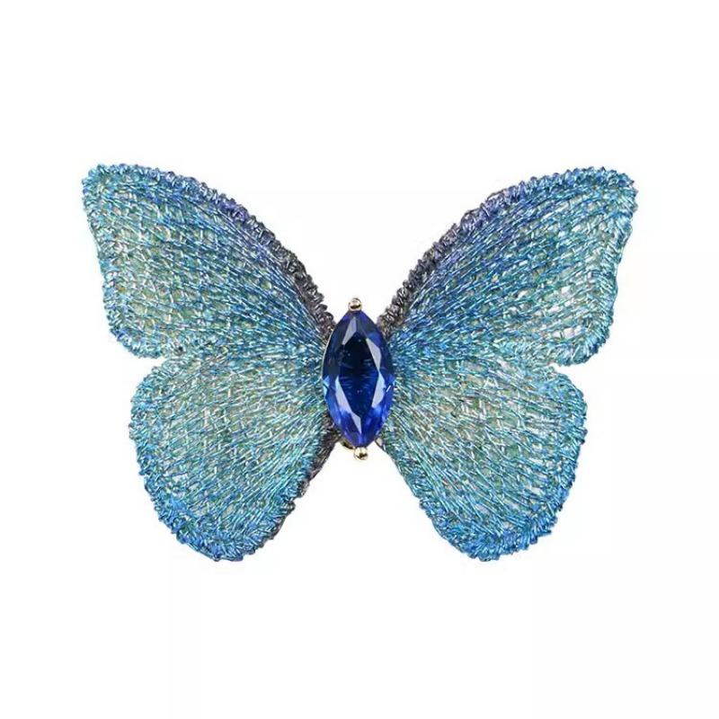 Embroidered Butterfly Brooch, High-end Women's Personalized Retro Brooch, Luxurious and Elegant Brooch