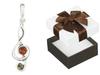 Silver Pendant Violin Key With Amber Small Oxidized Pendant 925