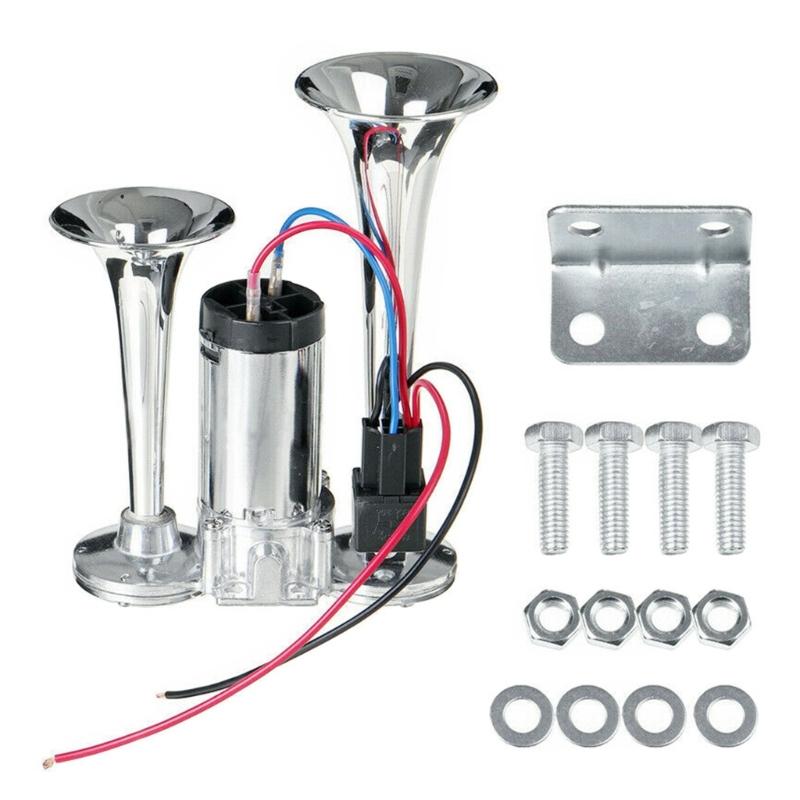 600DB Car Air Horn Super Loud 12V Auto Air Horn Double Tube Trumpet Air Horns