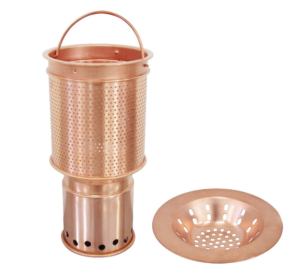Slim Copper Basket Sano Kiko Sink Copper Basket Set for Mini Kitchens and Compact Kitchens Garbage Collection