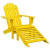 Vidaxl Adirondack Garden Chair with Footrest, Fir Wood, Yellow