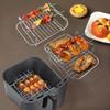 Stainless Steel Air Fryer Rack Multi-functional DIY Bakeware Air Fryer Holder Silver Double Layer Roasting Rack