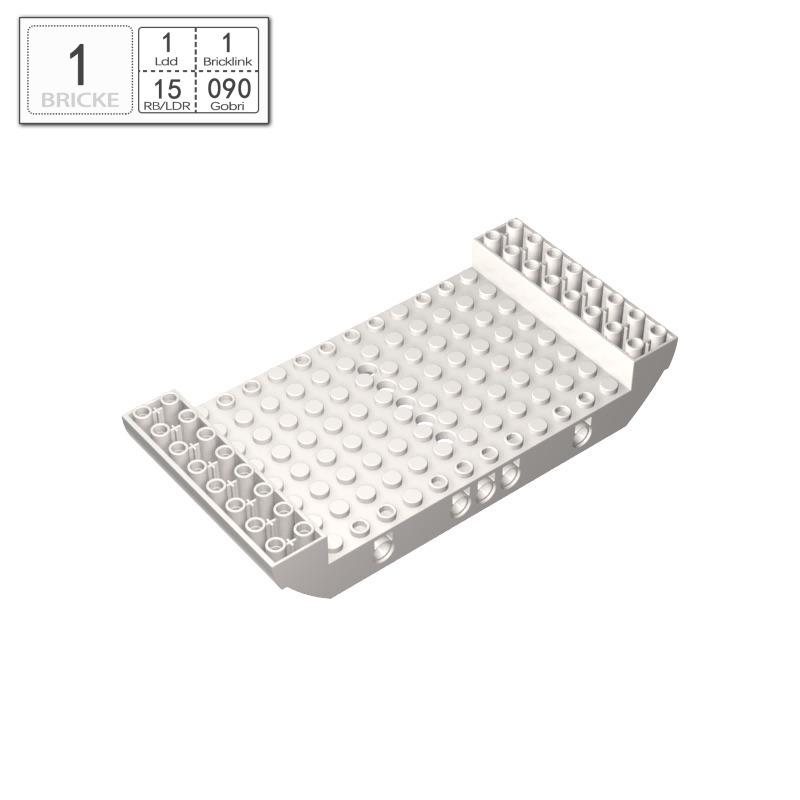 

BRICKE 95227 Строительный блок 8x16x2 1/3 Средняя секция Большой корпус, Совместим с аксессуарами Lego 50g (~1 pc) белый