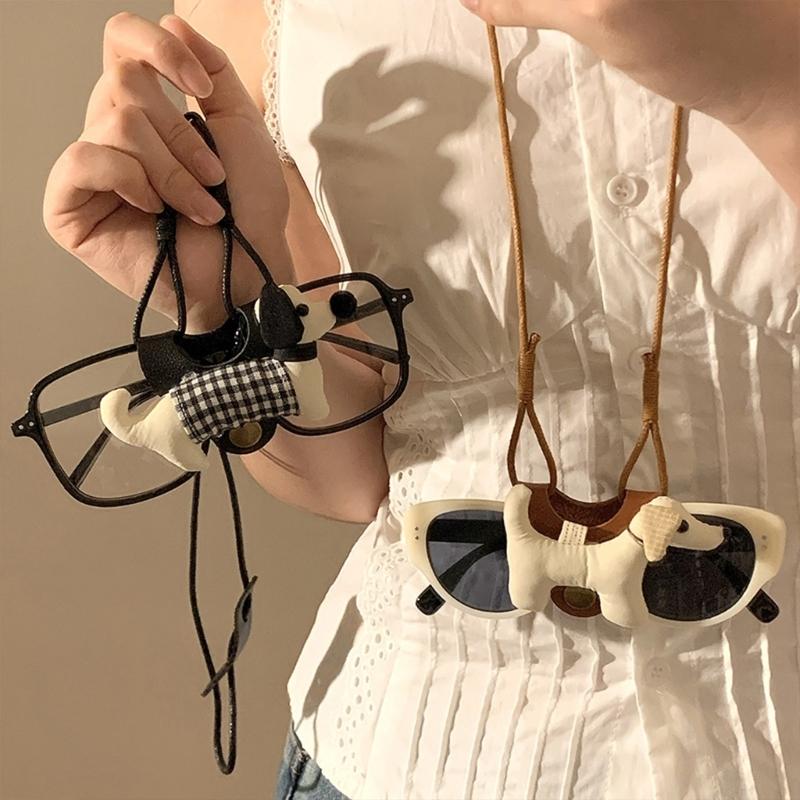 Multifunctional Pet Sunglasses Chain Necklace Lightweight Leather Accessory Long Sweater Chain For Daily Wear