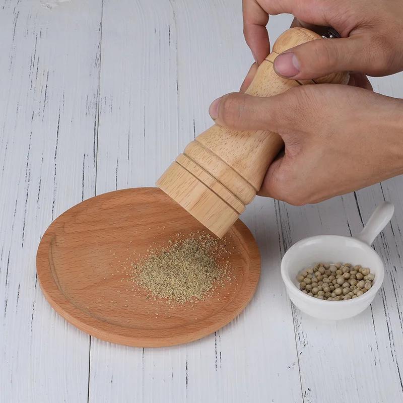 Manual Multifunctional Ceramic Core Solid Wood Pepper Grinder Spice Grinding Kitchen Multifunctional Seasoning Bottle Tool